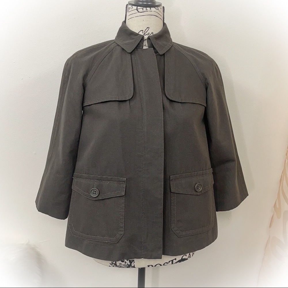 💕Cool Charcoal Short Jacket Half Sleeve Pleated💕